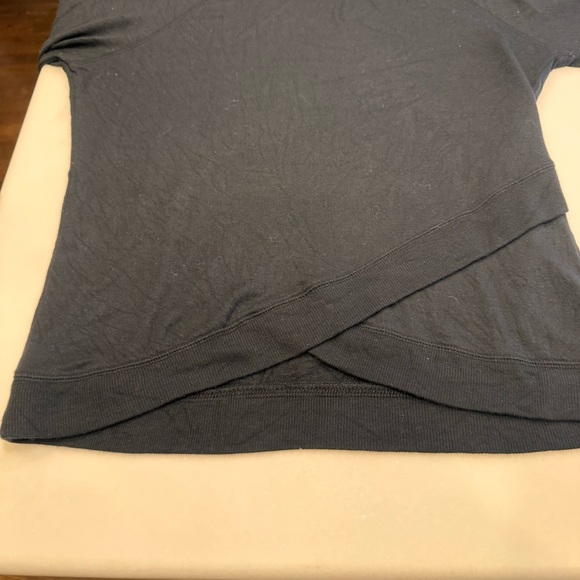Athleta Criss Cross Long Sleeve Black Pullover Sweatshirt Top S - Picture 6 of 9